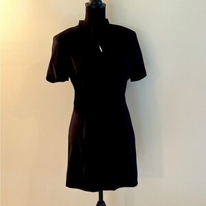 Black Sheath Mini Dress with Mock Neck